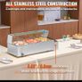 220v 3-Pan Commercial Food Warmer,3 x 8QT Electric Steam Table w/Glass Cover,1500W Countertop Stainless Steel Buffet Bain Marie Image 4