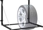 Wall Mounted Tyre Rack for 4 Tyres, Telescopic Tyre Holder, Wall Mounted, up to 90 kg, Foldable, Steel,