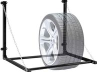 main image for ad Wall Mounted Tyre Rack for 4 Tyres, Telescopic Tyre Holder, Wall Mounted, up to 90 kg, Foldable, Steel,
