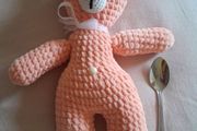 Handmade soft toy, peach bear.