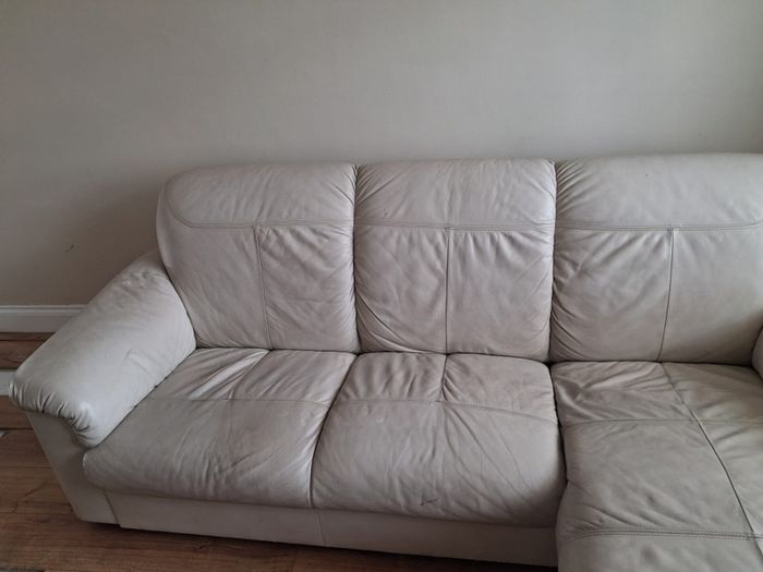 Cream Leather Sofa