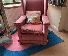 Vintage pink velvet arm chair (free if can be collected)
