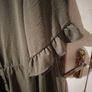 Newlook curves, khaki green smock dress. Image 3