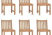 Garden Chairs 6 pcs Solid Teak Wood
