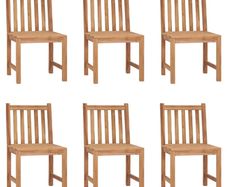 Garden Chairs 6 pcs Solid Teak Wood