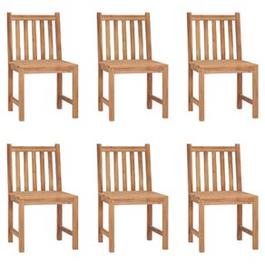 Garden Chairs 6 pcs Solid Teak Wood