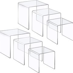 Acrylic Display Riser, 6pcs Jewelry Display Riser Shelf Fixtures Acrylic Display Stand Riser Shelf for Collections, Dessert, Jewelry, Candy (FREE POSTAGE)