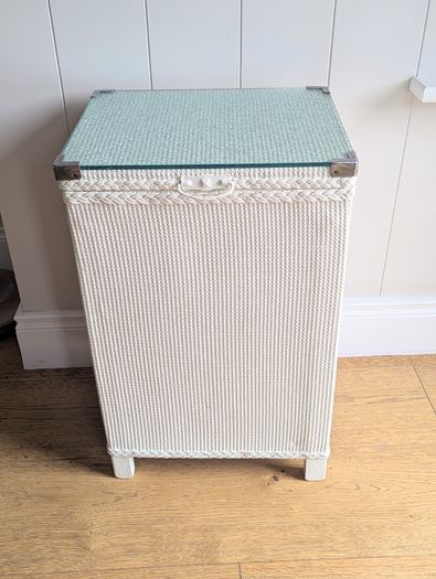 Antique Woven Laundry Basket or Bedside Locker