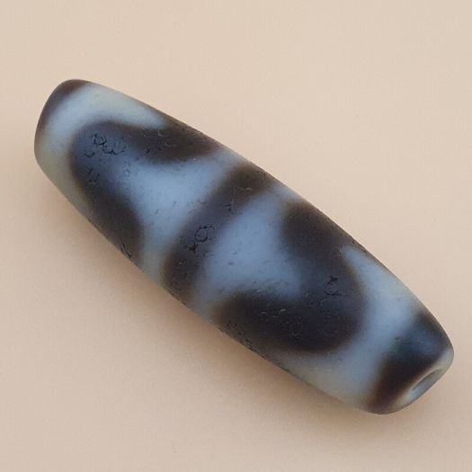 Vintage Himalayan Tibetan Zigzag Pattern Agate Dzi Bead Amulet