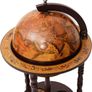 Globe Bar, Globe Bar Made of Eucalyptus, World Globe Bar Trolley with Wheels, Retro Home Bar, Mini Bar for Wine Glasses and Wine Bottles (Brown) Image 2