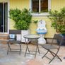 3 Piece Rattan Bistro Set, Patio Balcony Furniture with 2 Folding Rattan Chairs and Glass Coffee Table, for Garden, Balcony, Outdoor, Brown Image 2