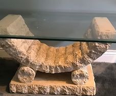 Stone and glass coffee table