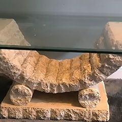 Stone and glass coffee table