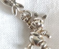 Retired Disney Chamilia Winnie the Pooh & butterfly dangle charm 925 sterling silver