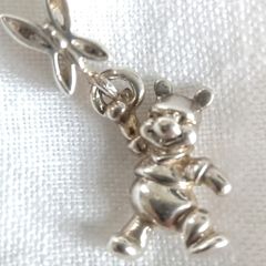 Retired Disney Chamilia Winnie the Pooh & butterfly dangle charm 925 sterling silver