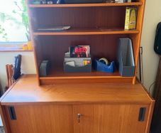 Solid Oak Home Office  Cabinet & Matching Shelf Unit