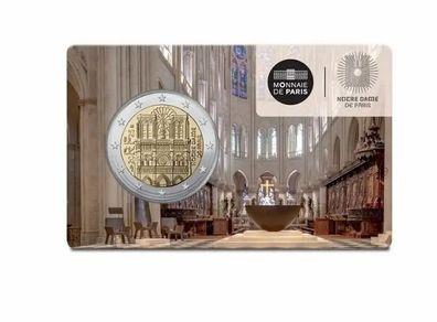 France 2 Euro Commemorative Coin 2025 - The Notre - Dame De Paris.Coincard. BU
