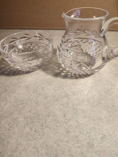 DUBLIN Crystal Milk Jug and Sugar Bowl.