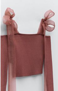 Zara knit top with contrast straps New size Large