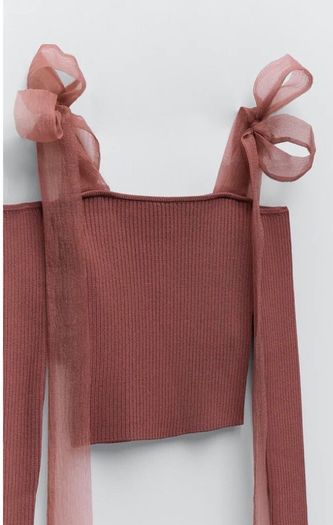 Zara knit top with contrast straps New size Large