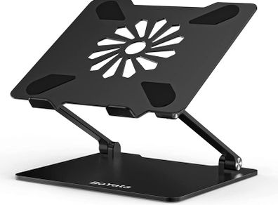 Laptop Stand, BoYata Ergonomic Adjustable Computer Stand, Lightweight Aluminum Laptop Holder Compatible for MacBook Pro/Air, Samsung, Dell XPS, Lenovo Laptops & Tablets Up to 14 inches-Black