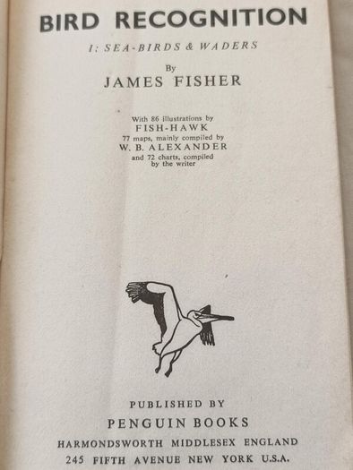 Bird Recognition: Volume One Sea-Birds and Waders by James Fisher First Edition 1947 British Isles Bird Identification with Maps