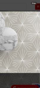 Grey / beige hexagon tiles.
