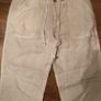 White Linen 3/4 length Trousers Image 3