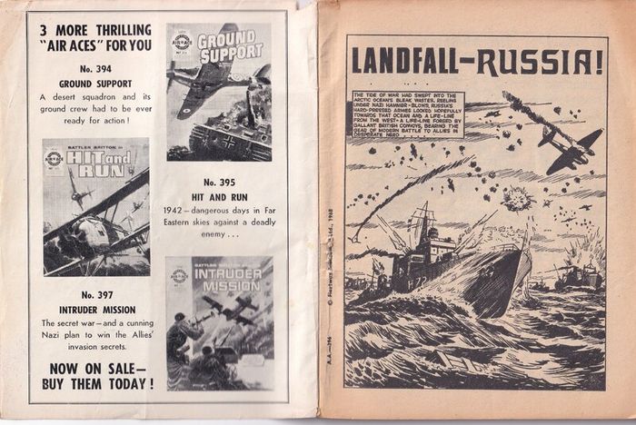 Air Ace Picture Library #396 Landfall Russia 1968 Fleetway Uk Comic