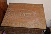 Antique brass Burn's Cottage Slipper Box