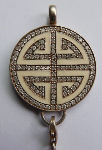 THOMAS SABO 925 Serling Silver Lucky Great Blessing Symbol  Pendant with Stone Detail