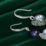 Blue sandstone bead necklace and earring set Image 2