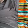 Eyelet Curtain Grey & Multicolour Stripes Image 10