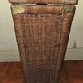 Vintage Wicker and Brass Square Basket Image 6