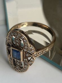 Sapphire Diamond Gold Ring