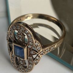 Sapphire Diamond Gold Ring