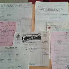 Set of Vintage Motor & Motor Oil Invoices