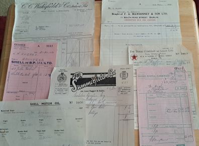 Set of Vintage Motor & Motor Oil Invoices