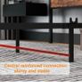 King Size Bed Frame with Storage Wooden Headboard, Metal Bed Frame Kingsize Bed Base/Mattress Foundation, Enhanced Support Noise Free, Textured Black+Brown Oak Image 5