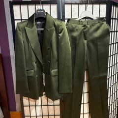 Dark forest green trouser suit size XS