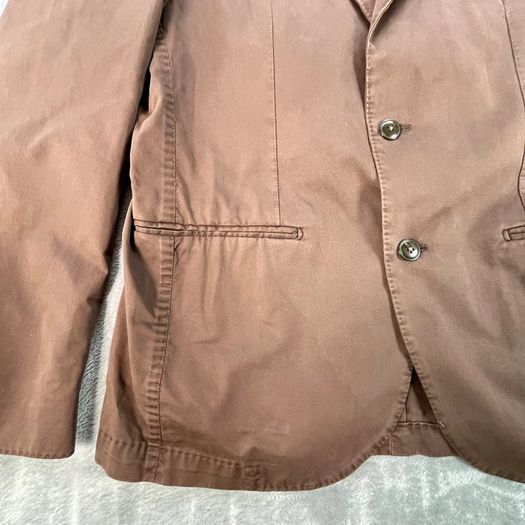 Lubiam Studio Mens 100% Cotton Blazer - Size EU 48 R - Brown - Single Breast