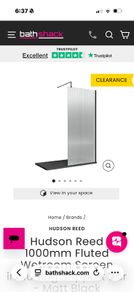 Black Reeded shower screen