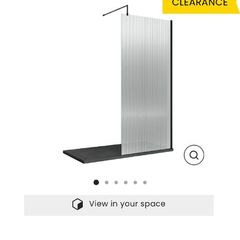 Black Reeded shower screen