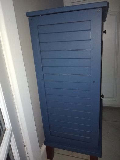 Blue and cream wooden drinks cabinet
