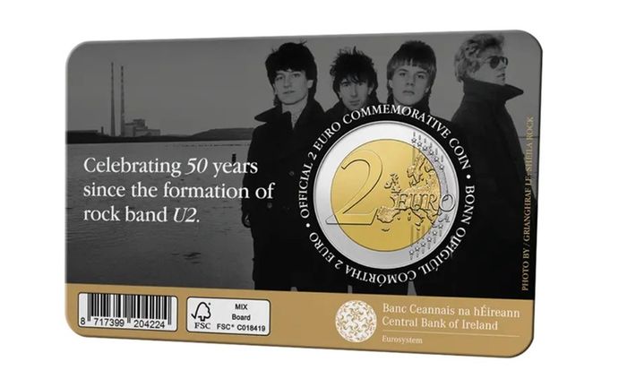 2 euro coin U2 50th Anniversary 2026 BU quality in coincard