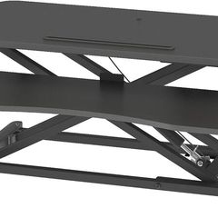 Standing Desk Converter 32in/80cm Height-Adjustable Dual Tier Workstation Ergonomic Sit-Stand for PC Laptop Keyboard Monitor Stand Compatible Up to 15kg Home Office (Black)