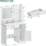 Led Dressing table with Mirror 3 Shelves and 4 Open Compartments Image 2
