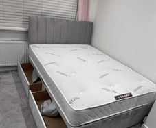 New Stylish single ,Double 4ft, 4ft6, King 5ft And 6ft Superking Sizes Divan Beds Instock. Drawers And Optional Tufted Mattresses Available. Free Delivery