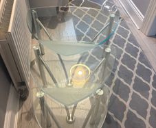 nest of 3 glass tables