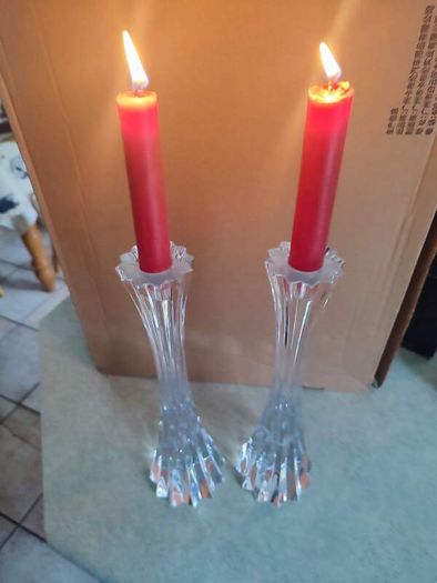 Set Of 2 Tipperary Crystal 28.5 Cm. Star Candleholders In Very Good Condition.